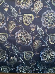 Lydia Navy Embroidered Fabric Per Yard