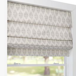Custom hobbled Roman Shade