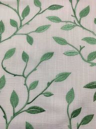 Capri Shale Green Embroidered Fabric Per Yard