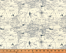 Air Traffic Felix Blue Fabric