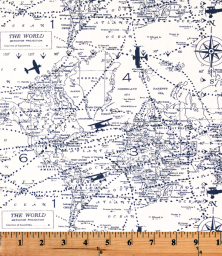 Air Traffic Navy Fabric