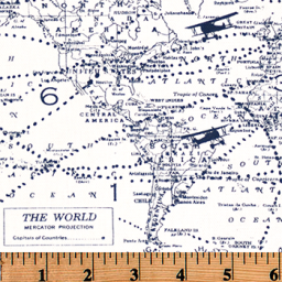 Air Traffic Navy Fabric Per Yard