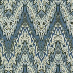Bray Flamestitch Indigo Fabric Per Yard