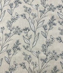 Elory Charcoal Embroidered Fabric