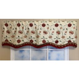 Details about   Custom Carolina Linens Tie-Up Valance in Bosporus Antique Red Toile 30W x 40L 